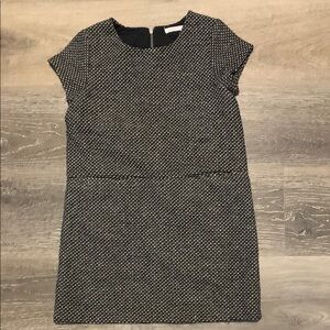 Chic Black and White Textured Dress